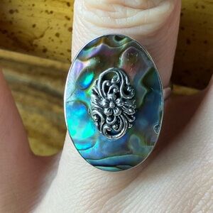 Genuine Abalone Sterling Silver Ring